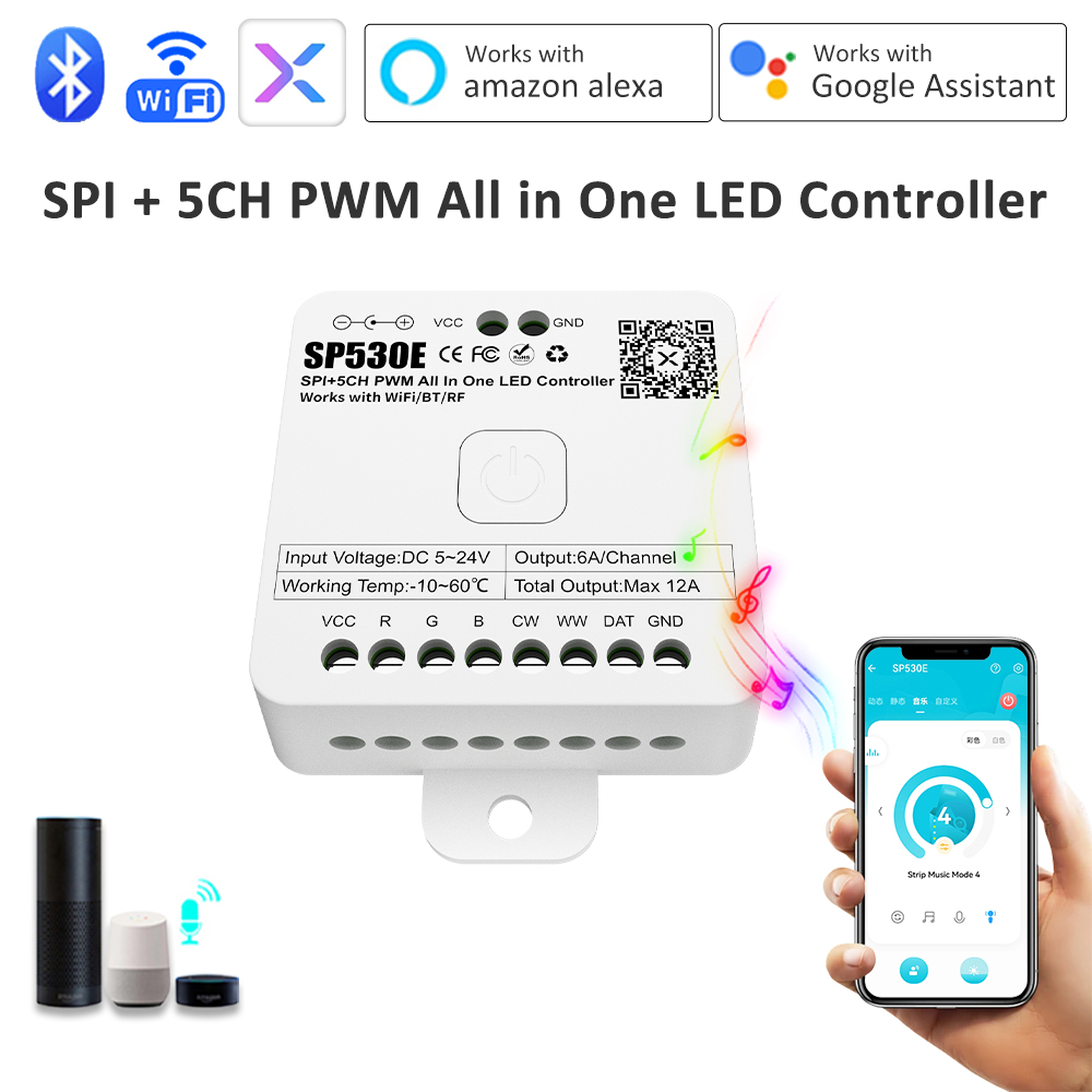 Ws2812B Strip 5V - Контроллер LED SP530E All In One