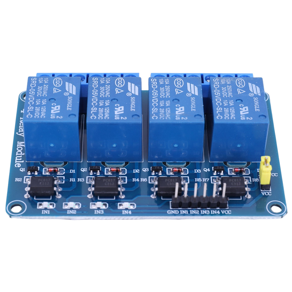 5В 12В 4-канальная релейная пл – обзор и цена Relay Module 4 Channel