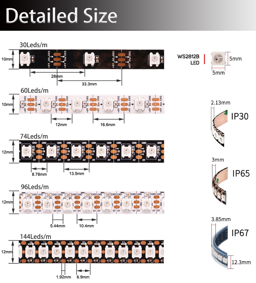 Светодиодная лента WS2811 WS28 – обзор и цена Ws2812B Strip 5V