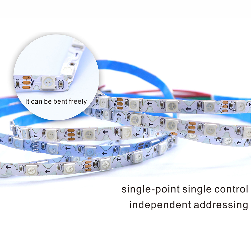 Светодиодная лента S-образной  – обзор и цена Ws2812B Strip 5V